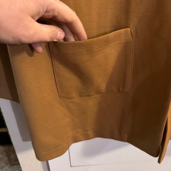 Garnet Hill Relaxed Tencel Wool Blend Women’s Blazer Camel Size 18 Minimalist - Picture 3 of 6